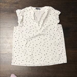 SHEIN White Blouse with Black Dots